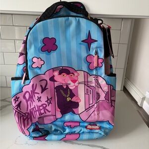 Spray ground Pink Panther- Pink and Blue Graphic Backpack